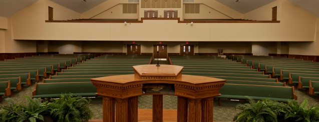 Seating inside the worship center